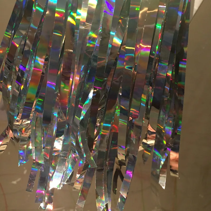 1 шт. Высокое качество Серебряный цвет металлическая бахрома из фольги блестящие