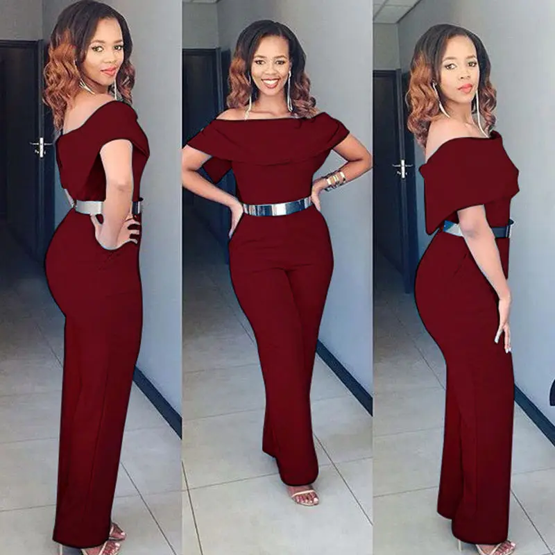 Для женщин Дамы Клубная одежда Летний комбинезон Bodycon Мотобрюки модные женские