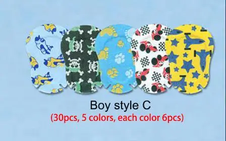 30pcs Boy style C 30 шт. красочные Мультяшные защитные очки для глаз для детей, очки для амблиопии, ортопедические дышащие маски, Мягкие накладки для глаз, высокое качество, D50 - Цвет: 30pcs Boy style C