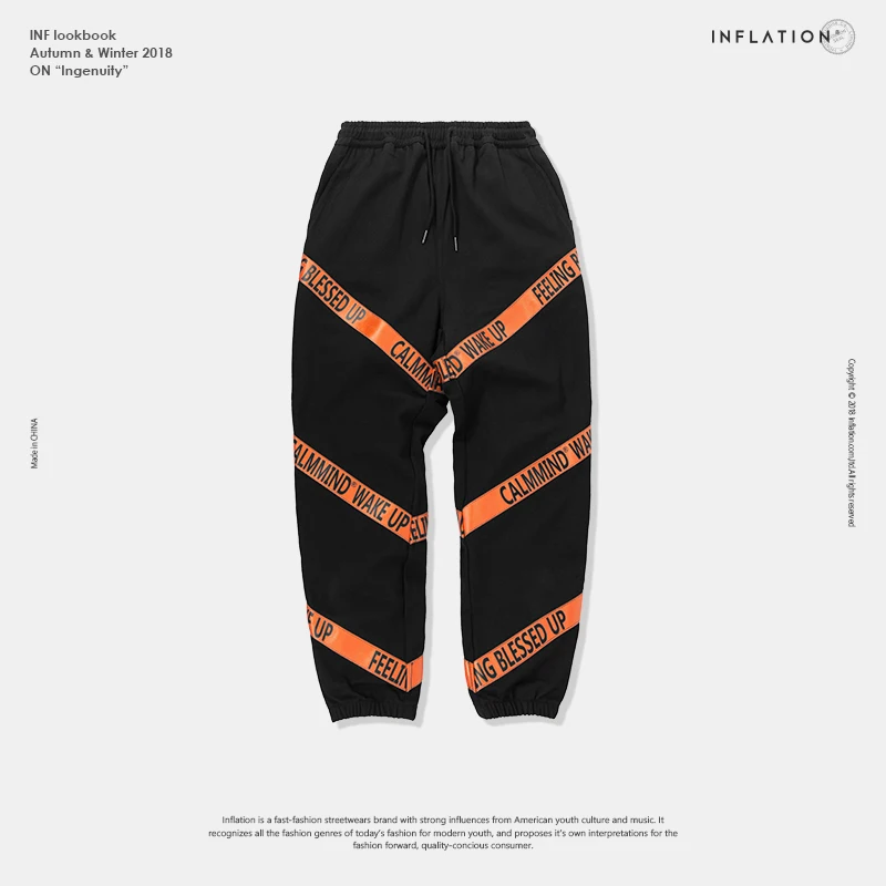 Инфляция письмо лента брюки карго шаровары 2018 осень зима новые модные