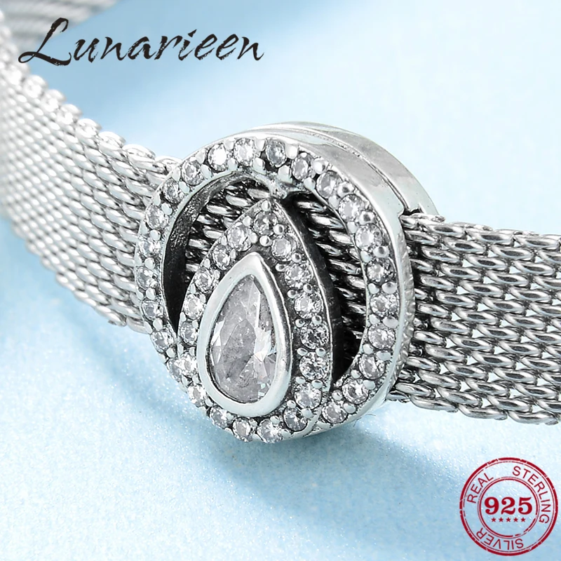 Настоящие искусственные серебряные сверкающие фианиты в форме капли воды зажимы