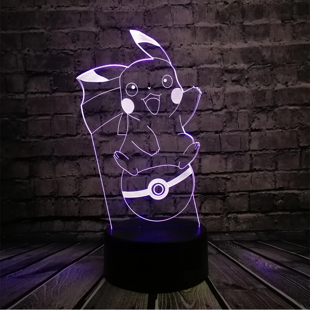 Покемон го игра фигурки 3D светодиодный USB лампа Kawaii Pikachu мяч Новинка игрушка