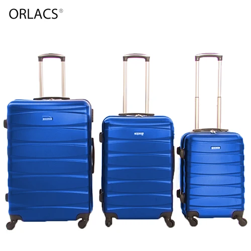 Blue ORLACS, семейный костюм, чемодан на колёсиках с замком, Спиннер, легкий, высокопрочный, для переноски, чемодан для путешествий, 2" /24"/2" A30 - Цвет: Blue