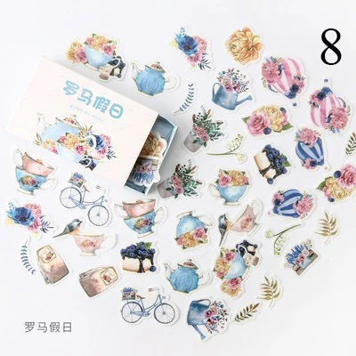 8 40 шт./кор. фантазия игрушки наклейки Kawaii Единорог наклейки Ретро Бумага клей наклейки для детей Скрапбукинг дневник Альбомы для фото - Цвет: 8