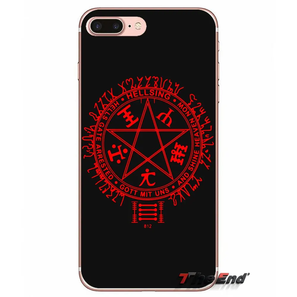 Чехол для Samsung Galaxy S3 S4 S5 MINI S6 S7 edge S8 Plus Note 2 3 4 5 Grand Core Prime Hellsing Comics с красным логотипом