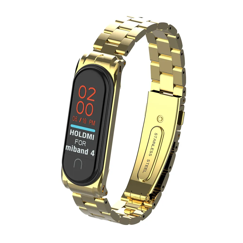 Умный Браслет Xiaomi Mi Band 4 модный ремешок для часов из нержавеющей стали сменный