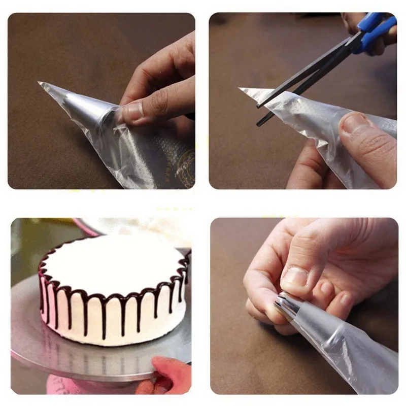 100 шт. Одноразовые Обледенение тортов труб мешки Цветочная модель пицца крем для