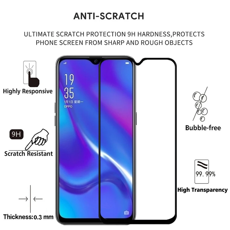 Закаленное стекло с полным покрытием экрана для Oppo K1 k 1 6 40 дюйма Защитное oppo K k1