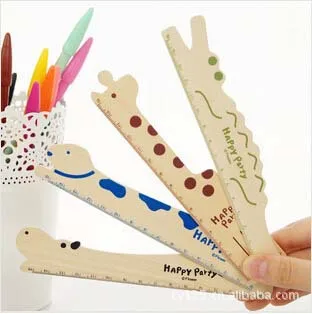 Бесплатная доставка! 32 шт.! Деревянная линейка в виде животного/необычная Милая