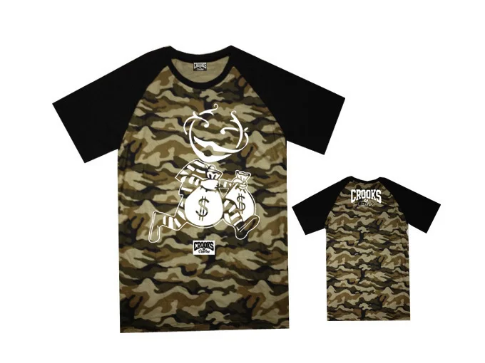 New summer Men's t-shirt /Brand Crooks and Castles new design camo sports t shirts male high quality print casual tee | Мужская
