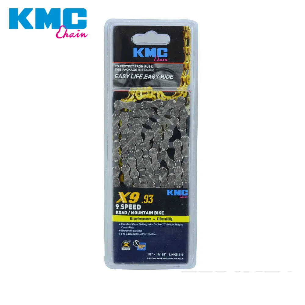 Велосипедная цепь KMC X8 X9 X9sl X10 X10sl X11SL Z99 9S 10S 11 S Gold для MTB/дорожного велосипеда fo