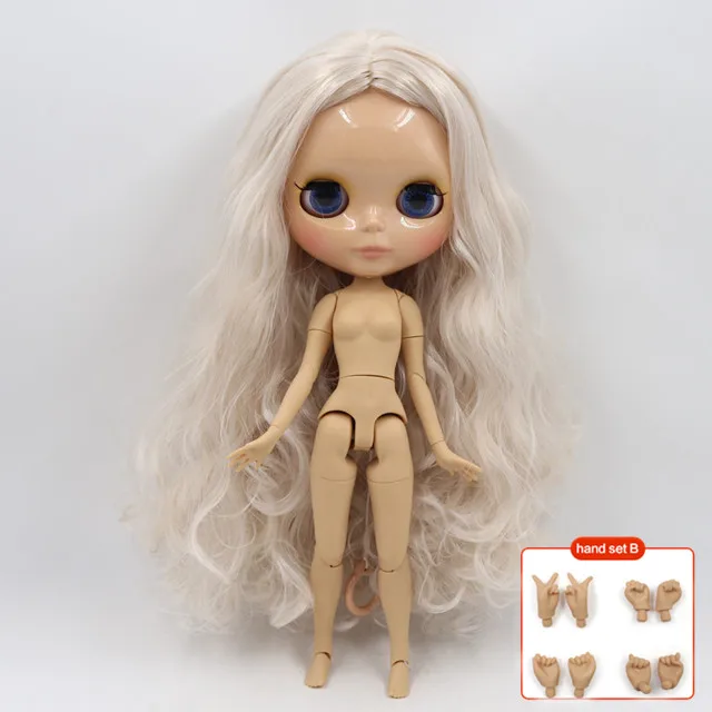 with hand B Ледяная фабрика blyth Кукла № BL340 30 см Индивидуальная голая кукла с матовым лицом темная кожа шарнир тело для 1/6 BJD обувь для кукол - Цвет: with hand B