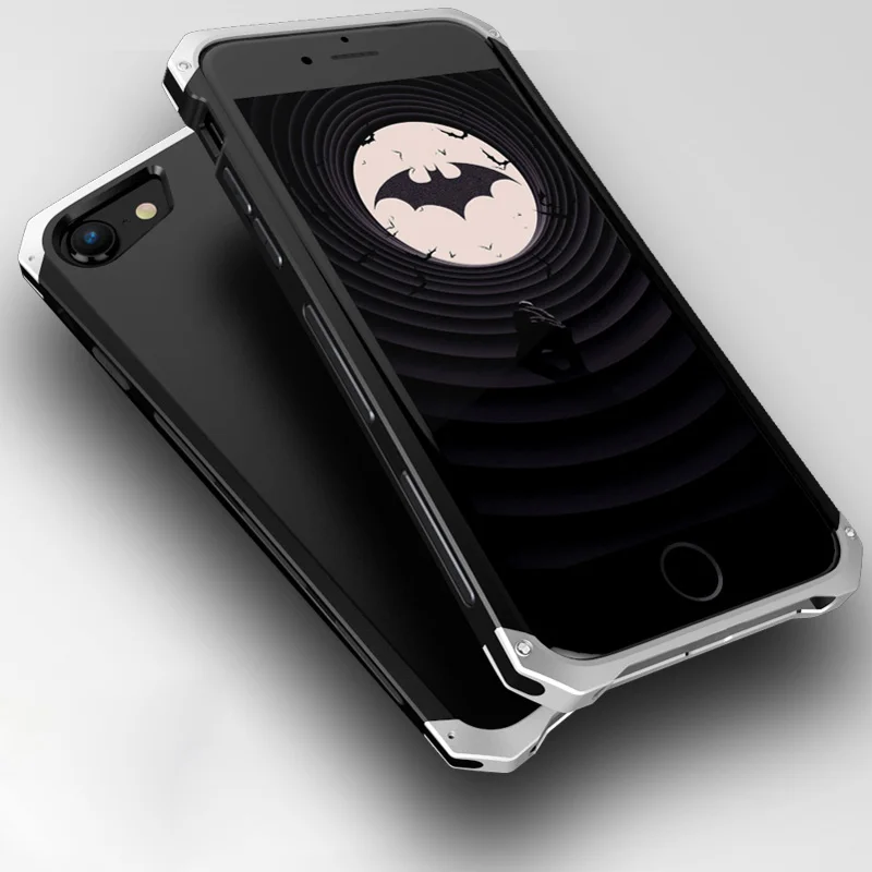 black silver Для iphone 7 Plus чехол, жесткий пластиковый Роскошный металлический алюминиевый каркас, противоударный чехол для iphone 7 Plus 8 Plus, чехол, армированный тонкий - Цвет: black silver
