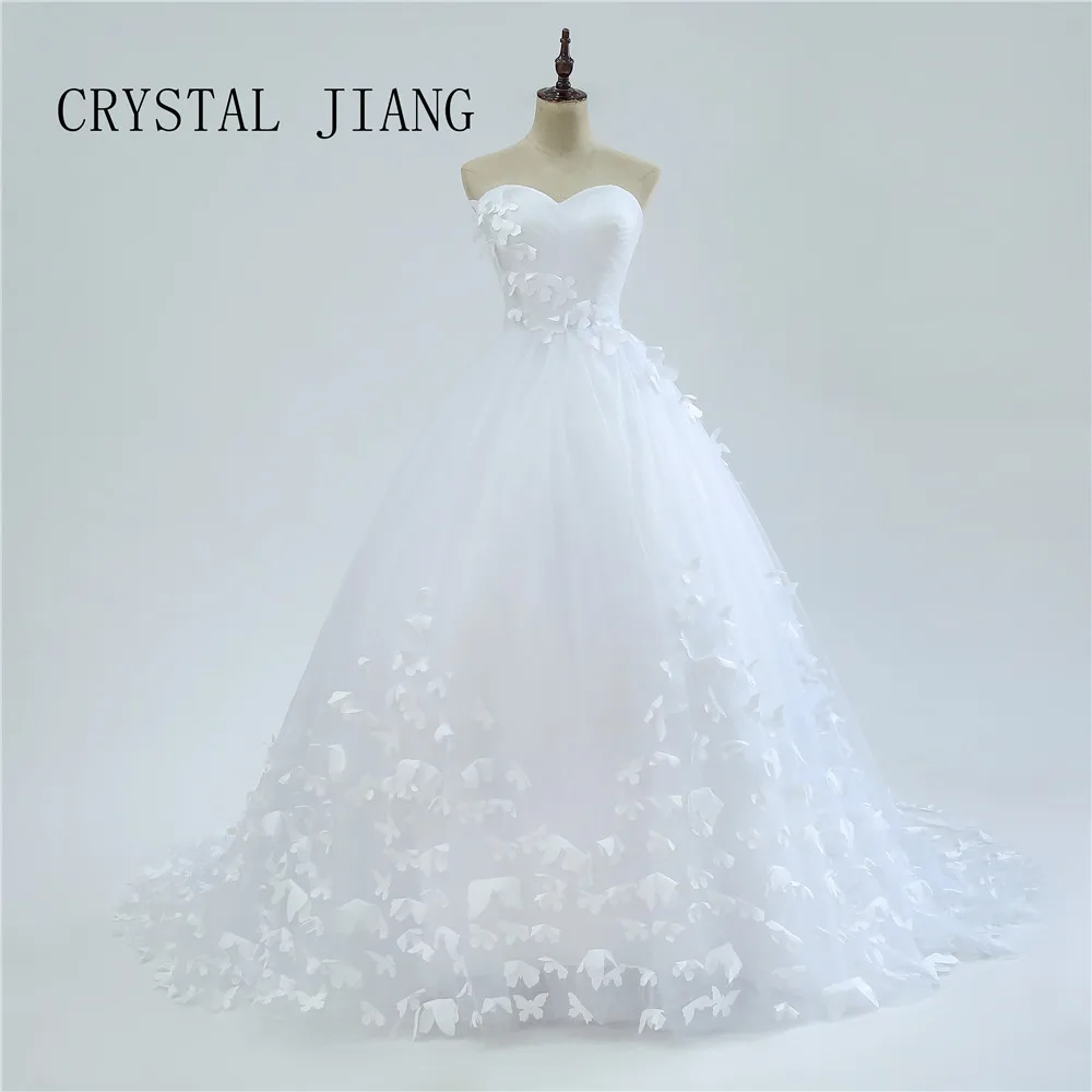 Свадебное бальное платье с кристаллами JIANG Vestido De Noiva 3D бабочкой милое красивое