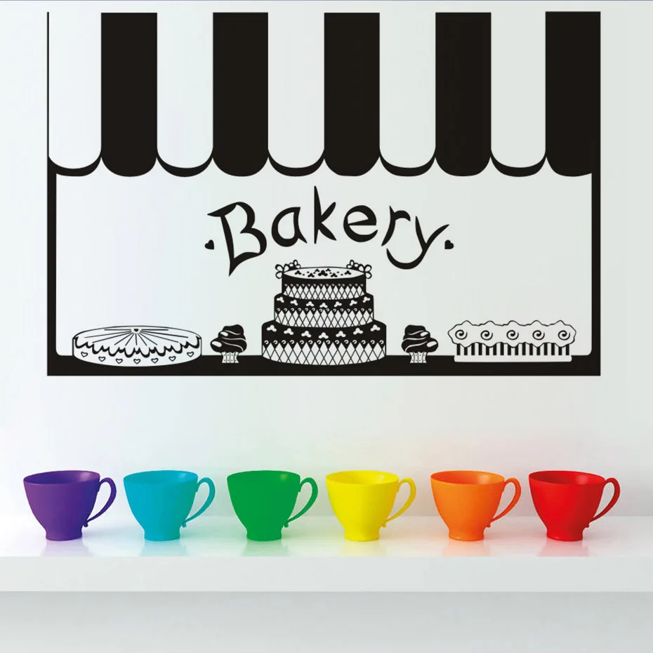 Наклейки Торт Хлебобулочные Декор французский Винил настенные наклейки обои