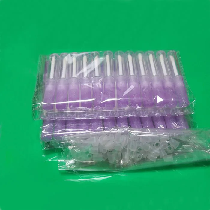 Purple 100/50/200 шт пустая трубка для блеска для губ 1,3 мл, синий элегантный пластиковый контейнер для жидкой помады, черная круглая бутылка для блеска для губ "сделай сам" - Цвет: Purple