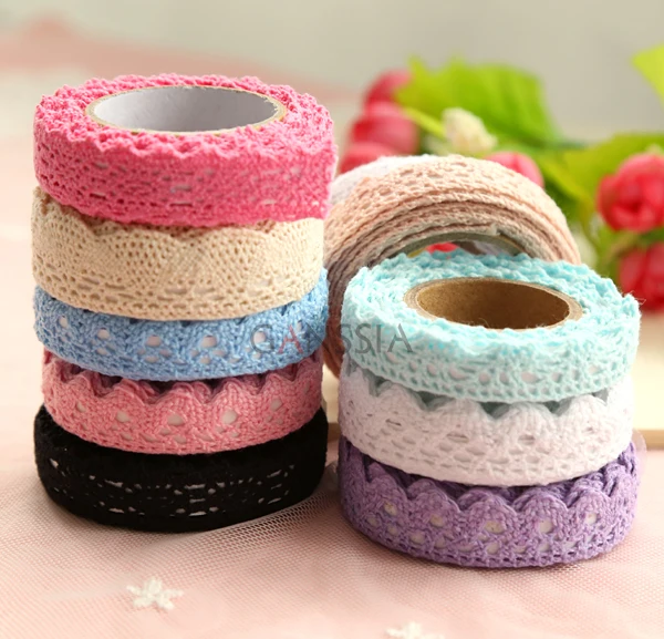 

2Yards/pc Lace Tapes Adhesive Fabric Cotton Gorgeous Exquisite for DIY Decoration Stationery Gifts (ss-1810)