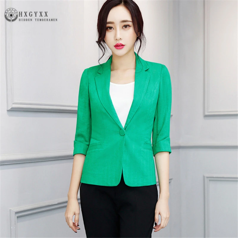 

2020 New Spring Summer Women Jacket wild Short Suit cotton and linen Fashion Casual Temperament anti-wrinkle small Suit W010