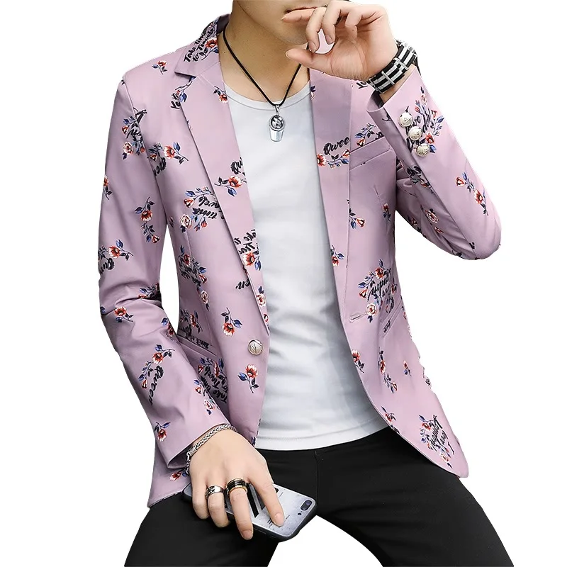 

HO spring of 2020 printed on the new suit Men's youth handsome suit Leisure take a suit