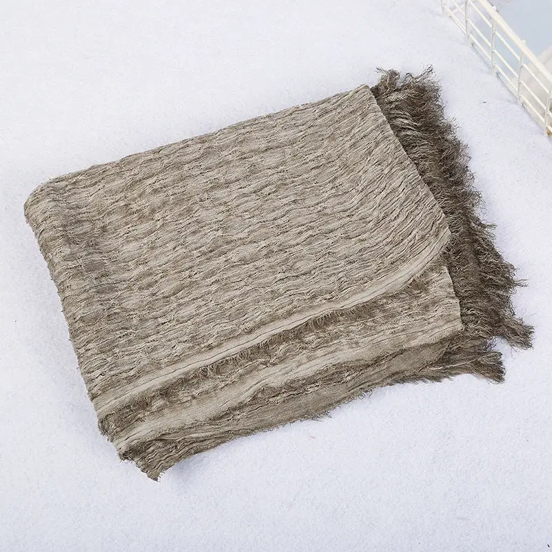 color8 dark khaki Модный зимний теплый шарф, мягкие шарфы, унисекс, Ретро стиль, теплые, с кисточками, для женщин/мужчин, обертывание, хлопок, 200*70 см - Цвет: color8 dark khaki