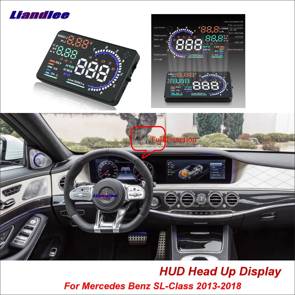 For Mercedes Benz SL-Class 2013-2018 OBD Safe Driving Screen Car HUD Head Up Display Projector Refkecting Windshield