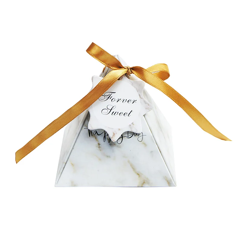 100 шт./лот Европейская Розовая белая мраморная треугольная пирамида Свадебные