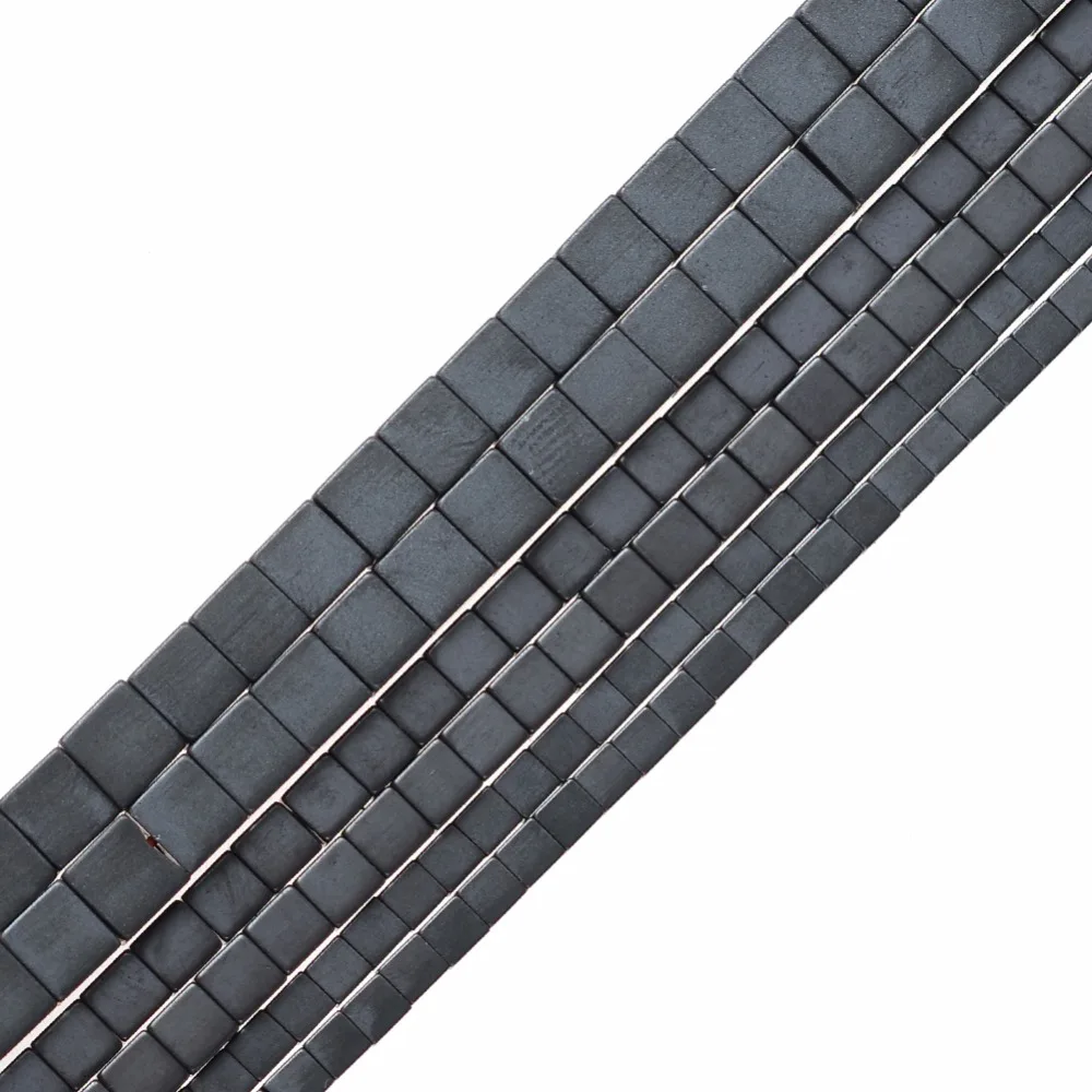 Natural Stone Hematite Beads Matt Square shape Loose stone beads 2/3/4mm for DIY Necklace Bracelet Jewelry Making Accessories | Украшения и