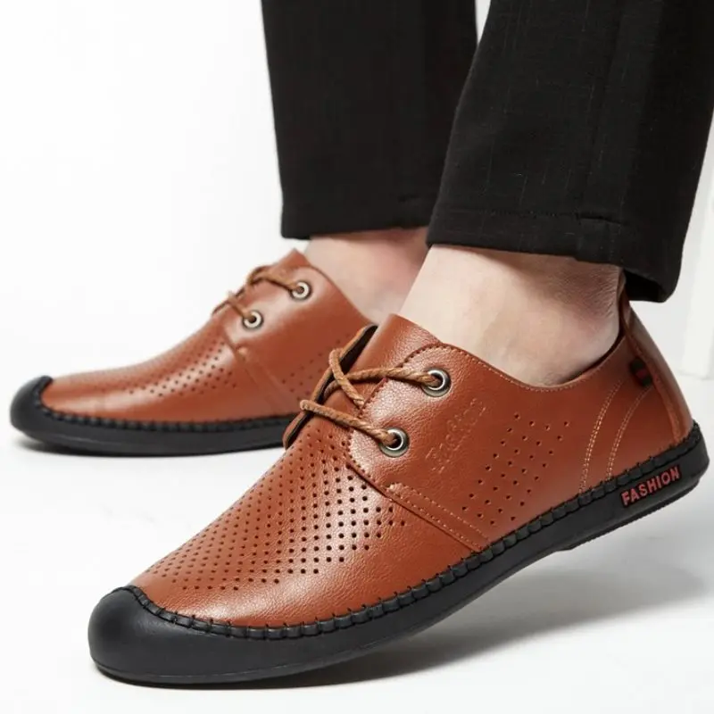 CULARACCI Simple Men Casual Leather Shoes Handmade Breathable Lace Up Moccasin Daily Date Male Footwear Size 38-44 | Обувь