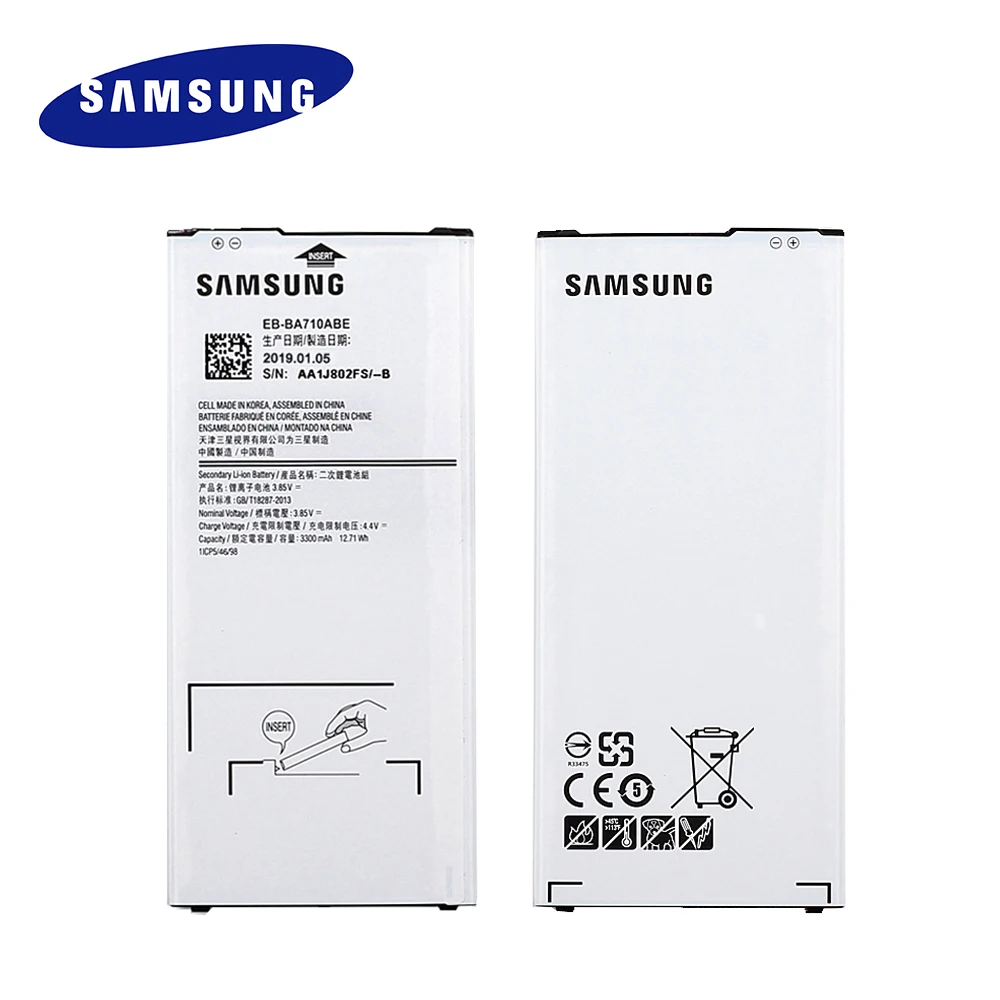 

100% Original Battery EB-BA710ABE For Samsung GALAXY A7 A7100 A710F 2016 Edition Replacement batteria akku +tracking no 3300mAh