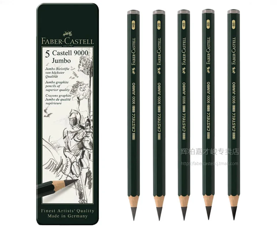 Faber-Castell 9000 jumbo графит рисунок Карандаши 5 шт./6 шт./лот 0.53 мм привести Книги по искусству эскиз карандашом HB 2b 4b 6b 8b Pro Builder Мелки
