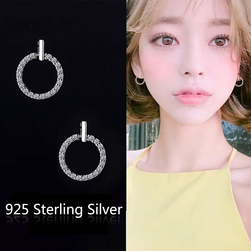 Популярный бренд циркониевая вставка Круглый Кулон Дизайн Мода Висячие серьги 925