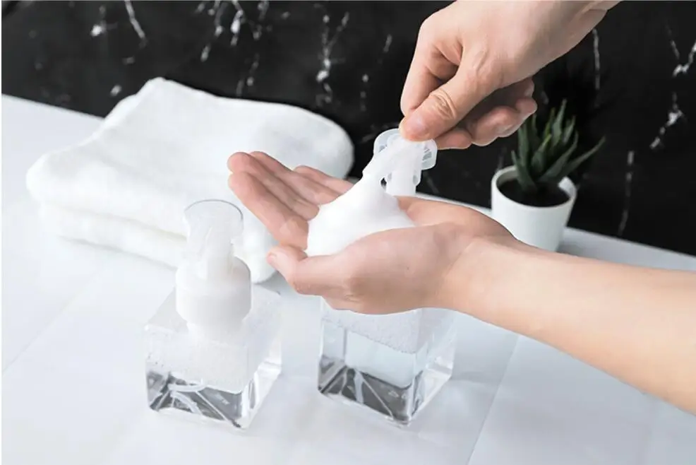 250/400ml прозрачный пенясь бутылка для жидкого мыла, мусс точек розлива лосьон шампунь для геля для душа, пены бутылки насоса