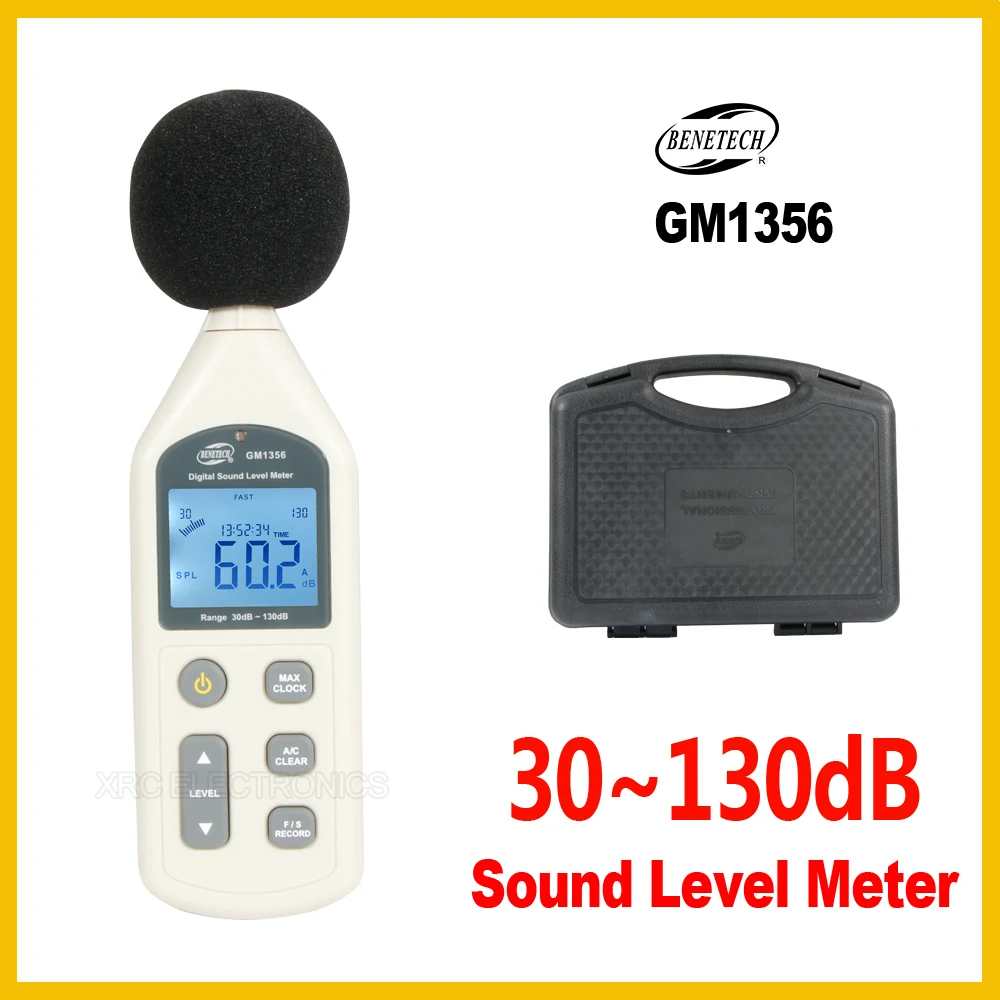Цифровой измеритель уровня звука USB шума 30 130dB A/C быстрый/медленный dB + программное