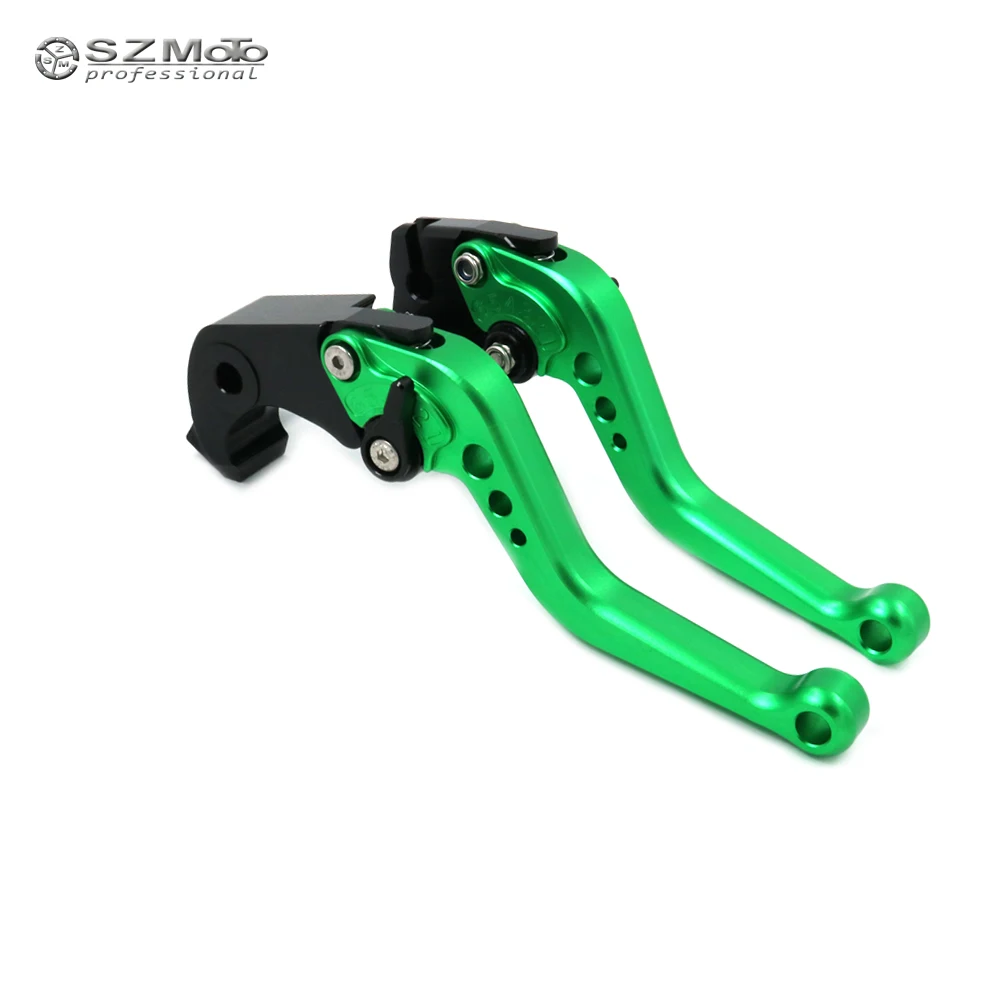 

Adjustable Short Long Brake Clutch Levers For KAWASAKI ZX10R ZX 10R 2006-2015 2014 2013 Motorcycle Accessories Green With Logo