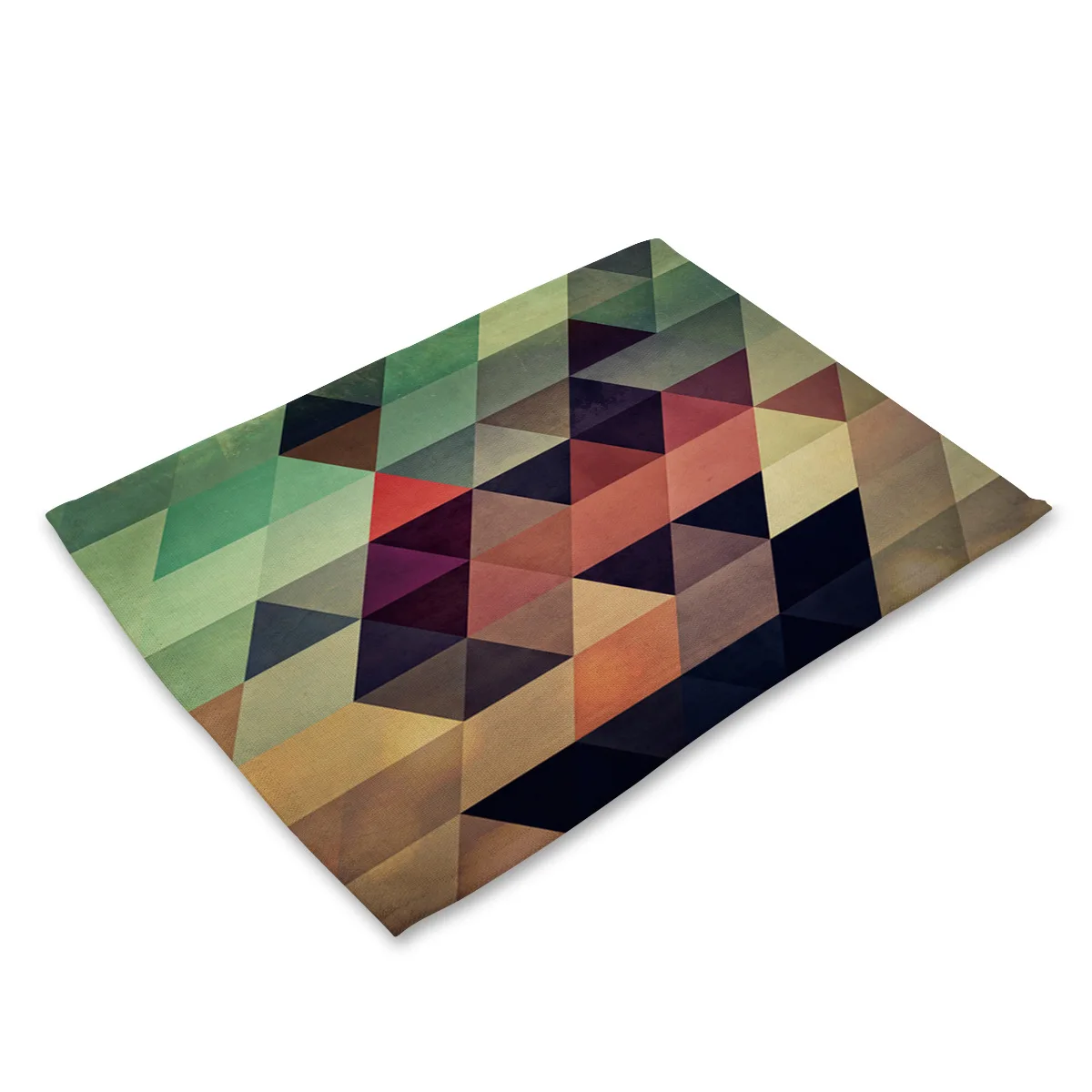Modern Abstract Geometric Lines Colorful Placemat Scale-like Line Triangular Table Accessories Pad Home Kitchen Table Mat