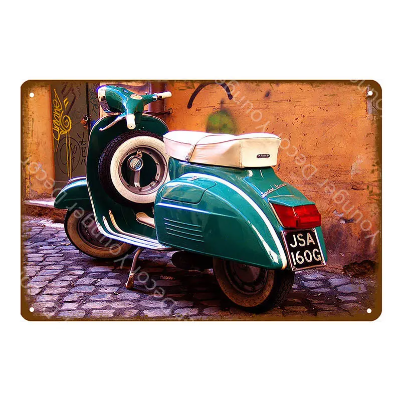 Классический велосипед мотоцикл Vespa ламбретта знаки мВ парковка Только стая для