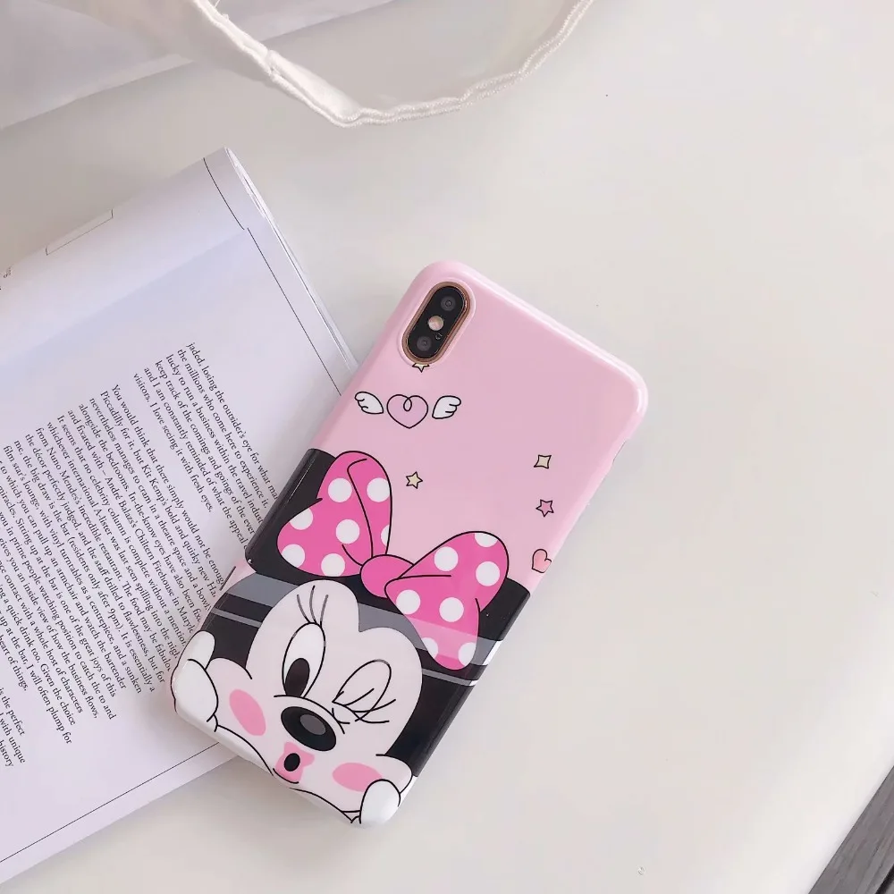 Роскошные прекрасный мультфильм микки кольцо чехол для iPhone X XS XR 6 S 7 8 плюс MAX