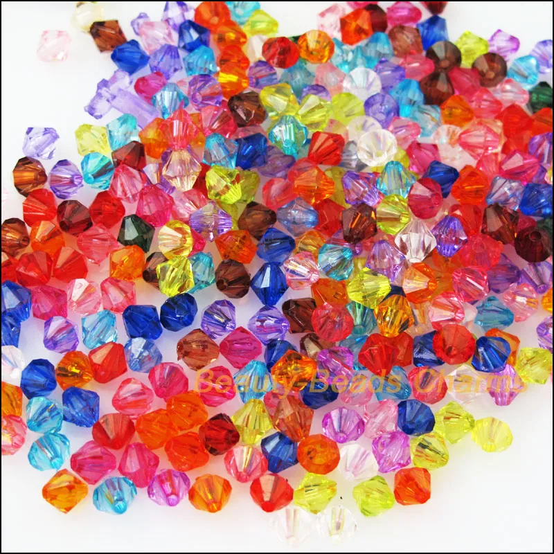 Новый 1200 шт. смешанный пластиковый акриловый прозрачный Граненый Конус Подвески
