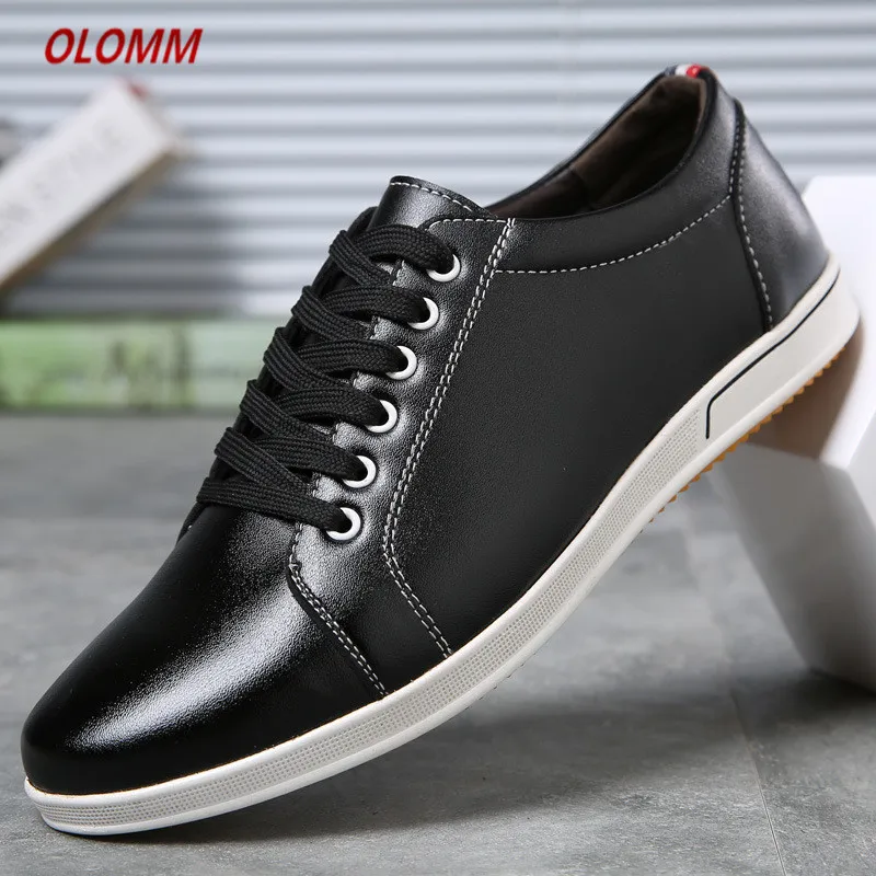 Кроссовки мужские из мягкой кожи повседневная обувь на плоской подошве модные