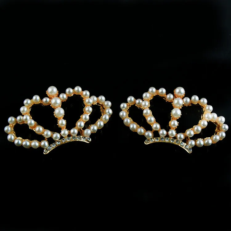 Новинка 42 мм сплав принцесса корона ручная работа жемчуг цветок невесты 20 шт./лот