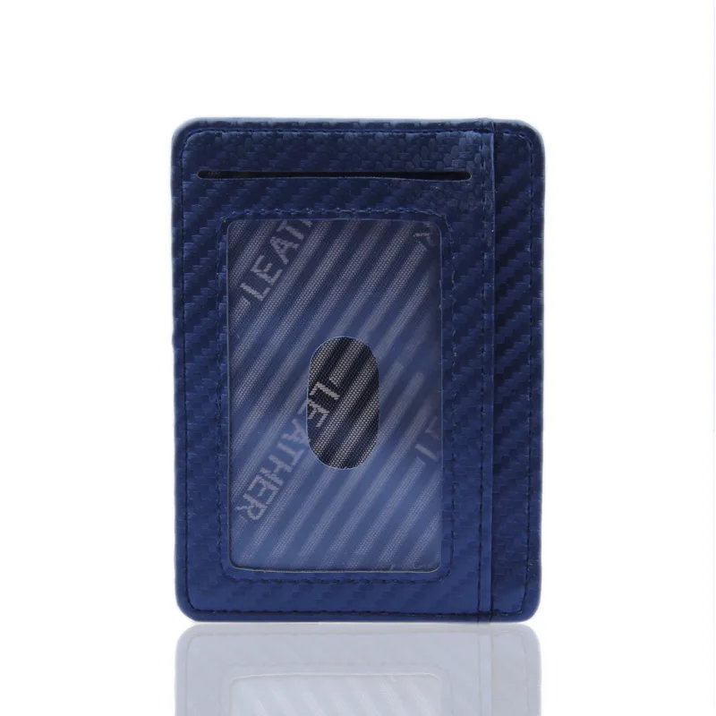2018 New Fashion Pu Leather Carbon Fiber Pattern Wallet Mini Slim Business Men Credit Card ID Holder with RFID Anti-chief Purse | Багаж и