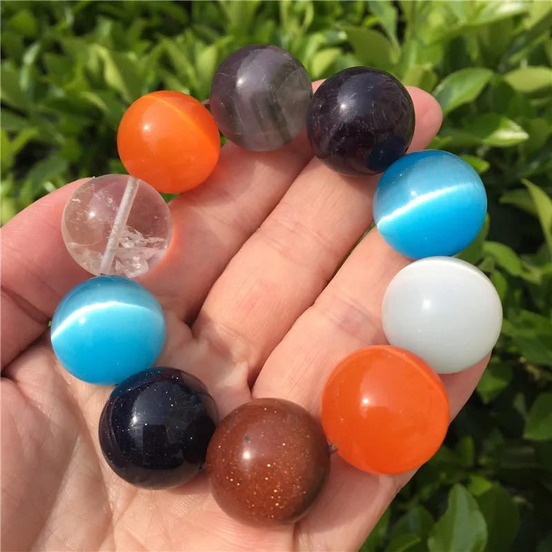 Natural Crystal Chakras Bracelet Jewelry Stone Beads Stretchy Pulseras Crystals Gift | Дом и сад