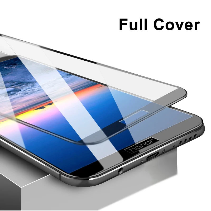 Защитное стекло для huawei Honor 7c Pro 7a 7x Honer полное покрытие a7 x7 Tremp Huawey защитный чехол