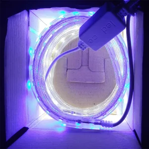 (1 м синий + 1 м белый)партия, 28,8 ВтЛот, 220 В SMD 5050 Светодиодная лента, аквариумные огни, лампа для аквариума, не может использоваться в воде