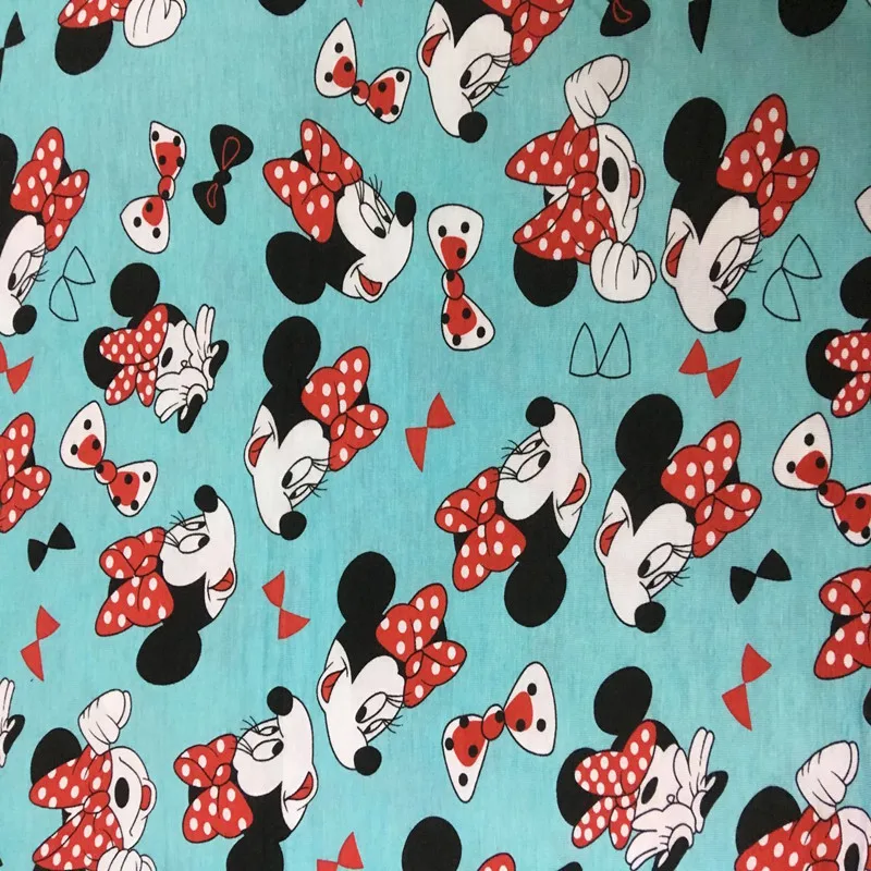 Ширина 180 см хлопковая ткань с лайкрой Принт пэчворк Минни Сделай Сам одежда