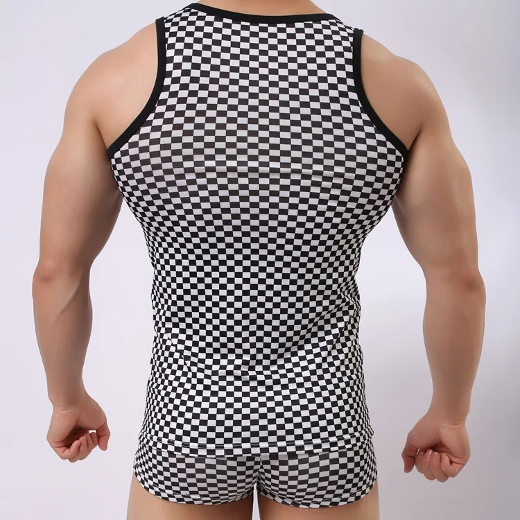 2017 модный бренд черно белый клетчатый хлопковый мужской сексуальный корсет с