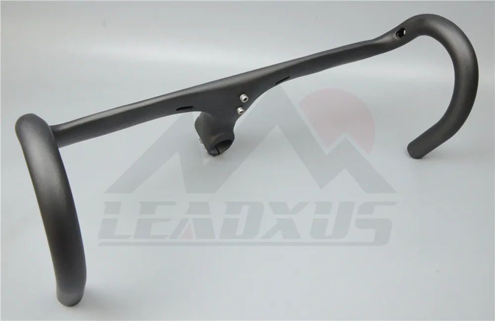 Leadxus GIHB03 Интегрированный руль из углеродного волокна, матовый руль для шоссейного велосипеда, руль для/изогнутый стержень углеродное волокно для велосипеда, руль Размеры 400/420/440 мм