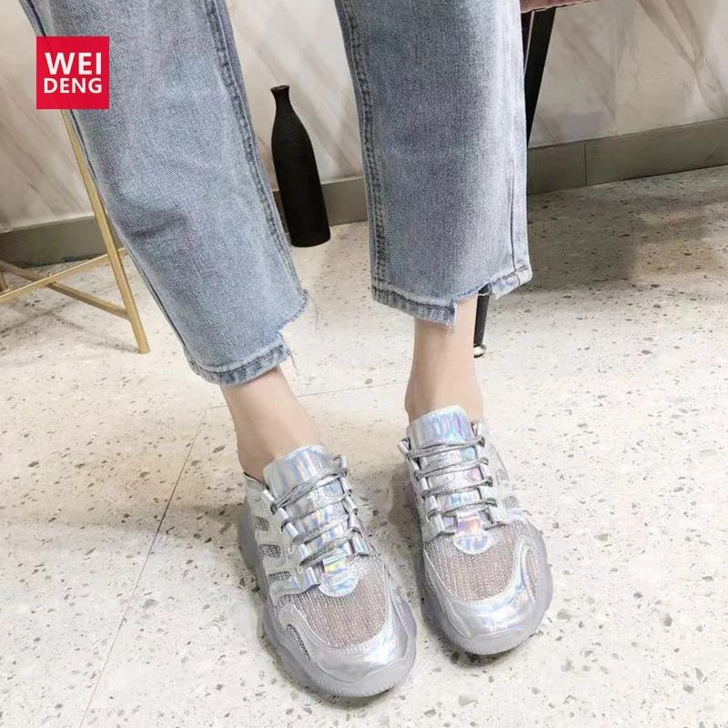 Weideng/Женская яркая повседневная обувь на плоской подошве модная нескользящая