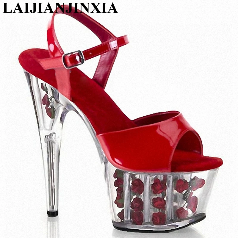 Фото LAIJIANJINXIA/танцевальные босоножки на высоком каблуке 15 см Танцевальная обувь для