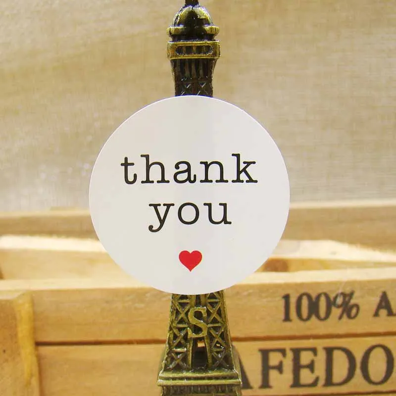 300 шт./лот белая бумага наклейка спасибо этикетки 3 см круглые наклейки